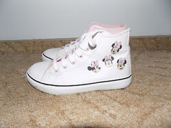 Minnie Mouse, hófehér magasszárú cipő, 33-34-es