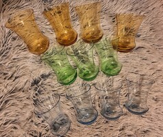 Retró színes üvegpohár készlet (11 db) – Vintage hangulat