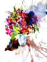 Florals of summer - watercolor painting / A nyár virágai  - akvarell festmény
