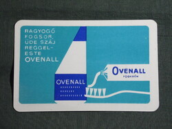 Kártyanaptár,Ovenall fogkrém,szájvíz,grafikai,1966