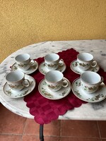 Hat darab Csehszlovák kávés csésze és kistányér.