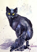 Kovács Anna Brigitta: Catch me! -  watercolor painting - Kapj el!  - akvarell festmény