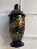 Álonszép Kinai lakk fa sárkányos shaker nagy kézzel festett.