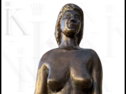 DIEN GIZELLA: Éva az Édenkertben - jelzett magyar bronz szobor