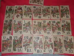 Antik nagy alapú magyar PIATNIK kártyagyári tarokk kártya 53 lap+a bolond hiánytalan a képek szerint