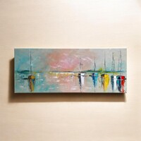 •Balatoni vitorlás• kortárs festmény, galéria minőség / Balatoni festmény