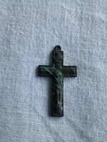 Antik réz rózsafüzér kereszt