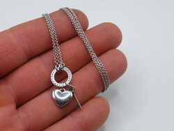 K371 Eredeti ezüst ESPRIT szív és kulcs medál és nyaklánc szett