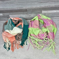 Színes kockás sál szett