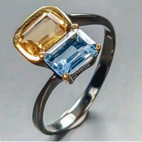 56 os Valodi Citrin és Topaz 925 Ezust Gyuru