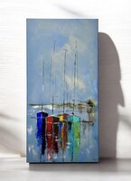 •Balatoni vitorlás• kortárs festmény, galéria minőség / Balatoni festmény