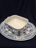 Antik BWM&Co Cauldon "Commonwealth" Hatalmas Kínáló Tál és Alátét