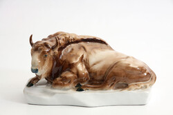 Zsolnay Bivaly 21cm Hibátlan | Porcelán Bivaly Bölény