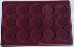 Érmetálca, érmetábla, kitüntetés tálca 15 kerek fészkű, vastag tetővel, Schulz gyártmány