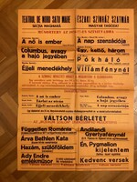 Program schedule for the 1976-1977 theater season (Northern Theater in Szatmár).