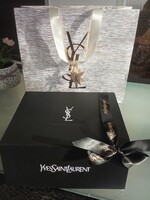 YSL eredeti fekete díszdobozok és reklám táska együtt!