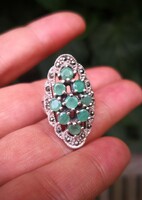 Gyönyörű smaragd köves ezüst gyűrű
