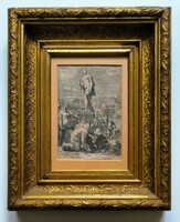 Jan Saenredam(1565-1607): Diana dicsősége, halászok bősége. Eredeti, antik rézmetszet:1596!