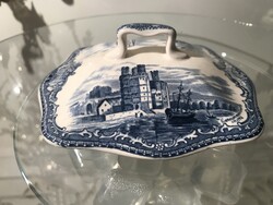 FEDŐ - FAJANSZ - ANGOL - RÉGI - 12 x 11 x 3,5 cm - SZÉLÉN PICI LEPATTANÁS