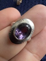 Vintage ametiszt ezüst gyűrű