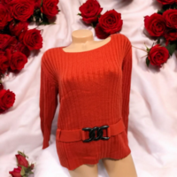 Piros vintage stilusú, egyedi felső, m ig ajánlom, 50% merinoi gyapjú