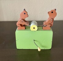 Antik régi retró Gyermekjáték mackó medve zenélő mechanikus