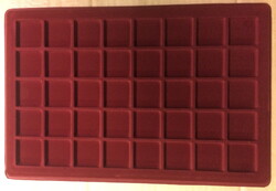 Érmetálca, érmetábla, kitüntetés tálca 40 négyzetes fészkű, vastag tetővel, Schulz gyártmány