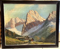 A Kaisertal Tirolban,festmény 65 x 80 cm,olaj-fa,szignált