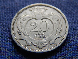 Osztrák-Magyar Monarchia Ferenc József 20 Heller 1893