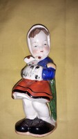 Antik 1900.cca HUMMEL jellegű SITZENDORF porcelán Kislány ernyővel figura 14 cm képek szerint