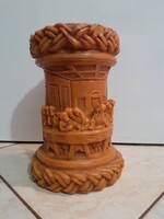 Masszív, Utolsó vacsora jelenetű, tömör templomi viasz díszgyertya. (2,5 kg.) Német gyártás.