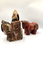 Kersztes lovag és lova, faragott fa szobor, egyedi stílusos