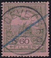 1913 Turul 60 fillér Bélyeg Devecser Veszprém Megye Bélyegzés