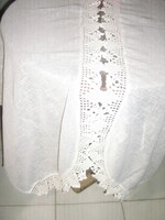 Csodaszép vintage stílusú horgolt csipkés szélű vitrázs függöny pár