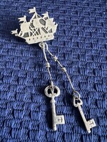 Vintage szovjet hajós ezüst bross