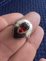 Vintage gránát Köves ezüst gyűrű