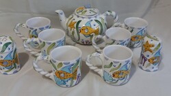 Sárospataki kerámia teás-reggeliző készlet