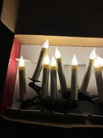 Karácsonyi 10 db- os LED gyertya készlet elemes