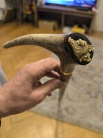 Szarvas csont fogós sétapálca sétabot túrabot, tőrös bot.