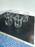 Üveg levél mintás pohár