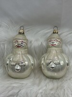 Retro  stílusú  üveg karácsonyfadísz,hóember