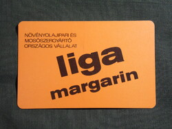 Kártyanaptár,Növényolajipar mosószergyártó vállalat,grafikai,LIGA margarin, 1969