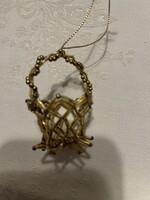 Retró virágkosár  gyöngyös, karácsonyi dísz, gyönyörű.