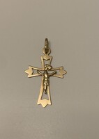 Gyönyörű 585 ös 14 karátos jelzett arany kereszt medál 3,2 cm hosszú