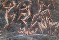 Papp Oszkár - 20 x 29 cm vegyes technika, papír 1983