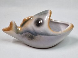Kerámia Iparművész szerencsehozó lüszter mázas kerámia hal figura hibátlan állapotban 8,5 cm. magas