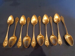 10 db-os cca 1880 EZÜST KÁVÉS -MOKKÁS KANÁL KÉSZLET