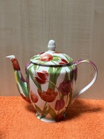 Porcelán kiöntő, kanna, kancsó, tulipános