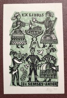Fery Antal (1908-1994) Ex libris 1970 (Dr Semsey Andor)