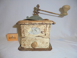 Régi fém kávédaráló " Valódi francia kovácsolt acél szerkezet "